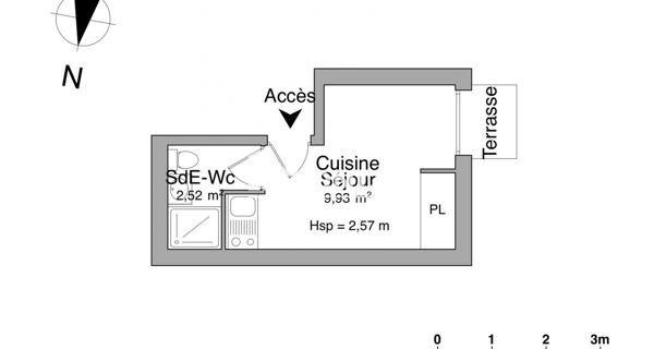 Location Studio meublé 12.45 m² - Aix-en-provence 13100