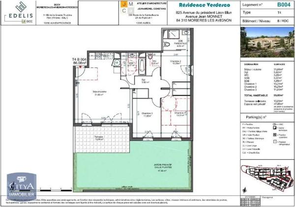 Appartement à louer 4 pièces 86.08m²