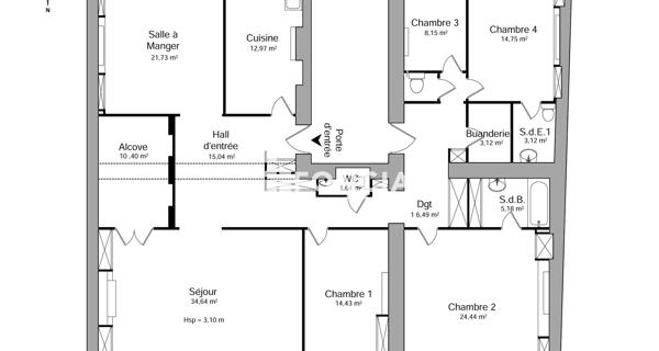 Location Appartement 6 pièces 188.11 m² - Lyon 69006