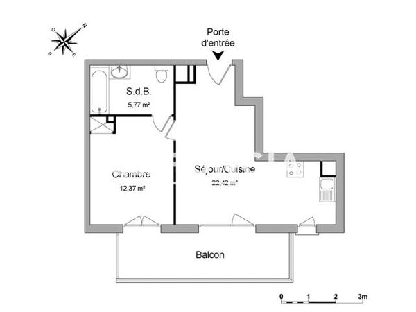 Location Appartement 2 pièces 40.56 m² - NEAPOLIS 5 - 9 RUE LOUISE WEISS Toulouse 31200