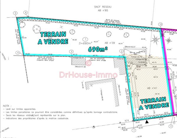 Terrain à vendre de 690 m²