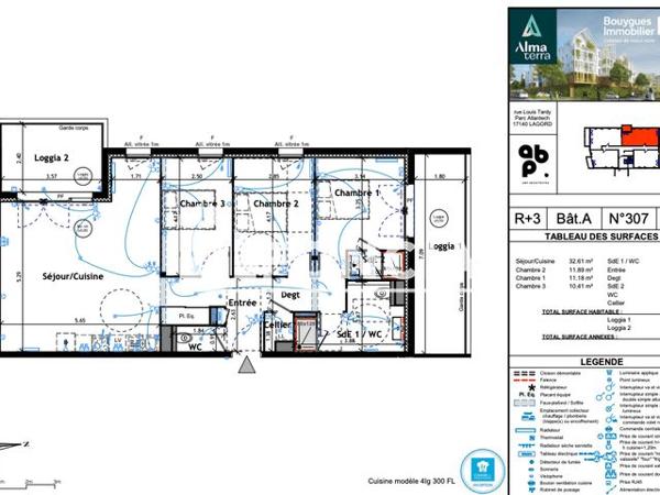 Location Appartement 4 pièces 88.3 m² - ALMA TERRA - A307 - 36 RUE RENE DUMONT Lagord 17140