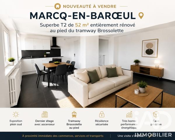Appartement à vendre 2 pièces 52 m² Marcq-en-Barœul