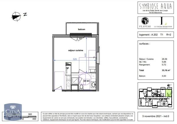 Appartement à louer 1 pièce 33.16m² Maromme (76150)