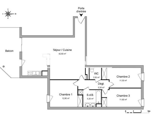 Location Appartement 4 pièces 91.6 m² - 16 RUE DES PENITENTS BLANCS Toulouse 31000