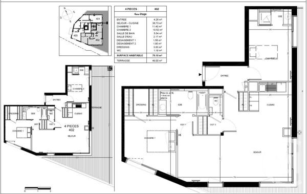 Appartement F4 à vendre  4 pièces - 79,50 m2 PARIS - 75012