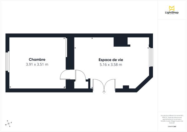 A rénover ! 2 pièces de 32m2 - Traversant avec belle hauteur sous plafond - Rue Jean-Baptiste Dumas, Paris