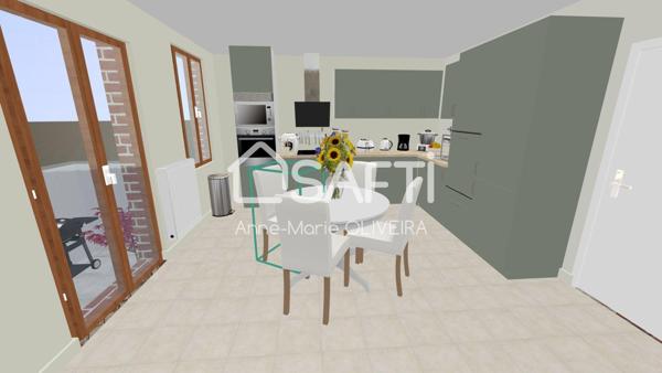 Maison individuelle de village de 4 pièces avec courette, jardinet, cave proches toutes commodités