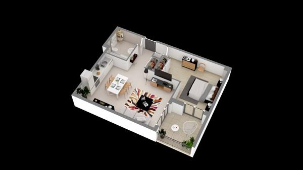 Appartement 2 pièces 50m² - Nemours - NEMOURS