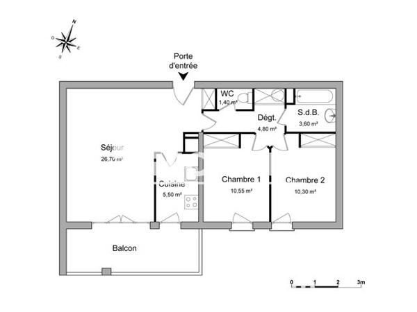 Location Appartement 3 pièces 62.9 m² - 2 AVENUE DE LA FARANDOLE Le Pontet 84130