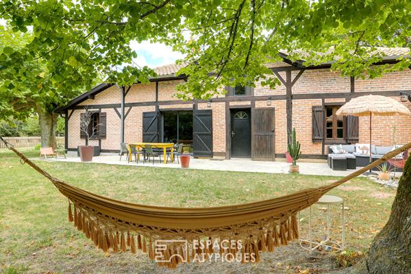 Airial landais du XIXe siècle rénové, piscine et parc arboré à 10 min de l’océan