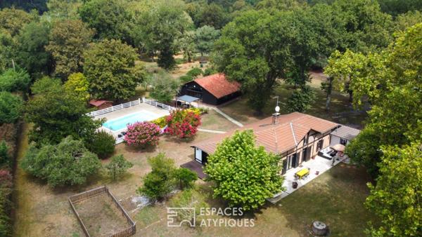 Airial landais du XIXe siècle rénové, piscine et parc arboré à 10 min de l’océan