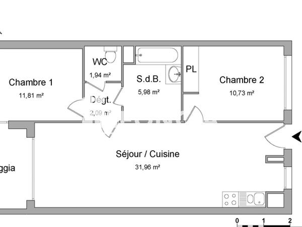 Location Appartement 3 pièces 64.51 m² - RUE LUCIEN FAURE Bordeaux 33000