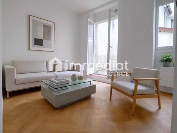 Deux pièces, terrasse 25m², centre-ville