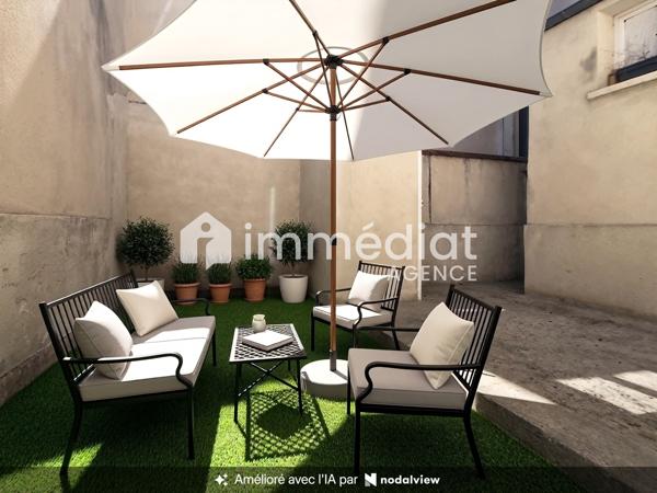 Deux pièces, terrasse 25m², centre-ville