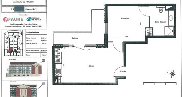 À vendre Studio 38.28 m² - Voiron 38500