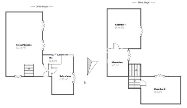 LA GARENNE-COLOMBES - DUPLEX 3 PIECES - 63,70 M² AU SOL