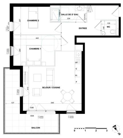 Appartement à vendre 3 pièces 64 m² Antibes
