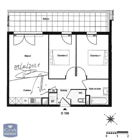 Location appartement 3 pièces de 58.5m²