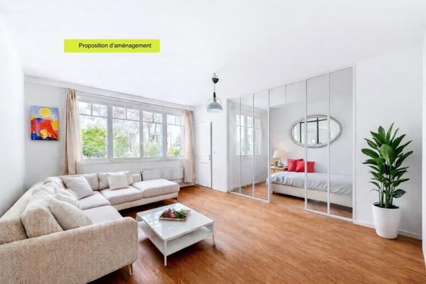 PARIS 17 – EMPLACEMENT PREMIUM/T1ou T2 LUMINEUX, CALME SUR JARDIN