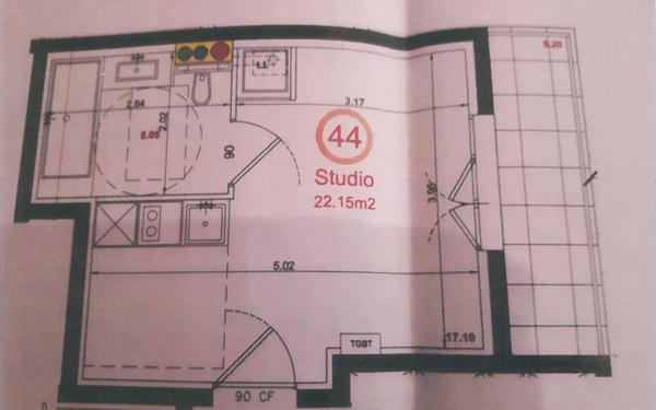 Appartement à vendre    1 pièce • 22,15 m2 Gagny