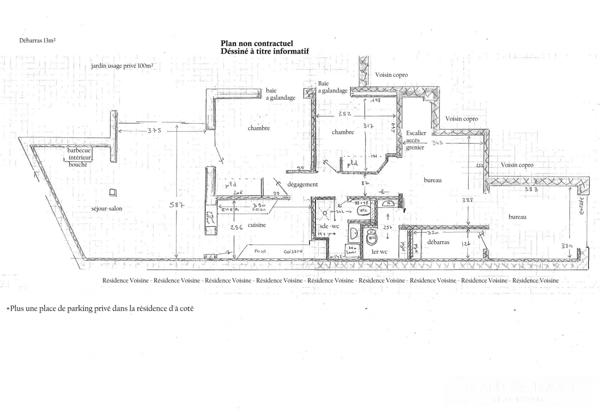 Appartement type Maison de Plain-pied 600 m plage