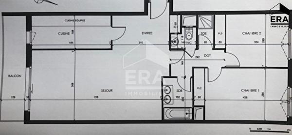 3 PIECES AVEC BALCON ENTIEREMENT SUR JARDIN