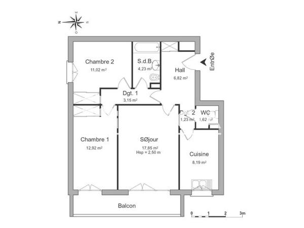 Location Appartement 3 pièces 67.03 m² - 16 RUE SAINT FLAIVE Ermont 95120
