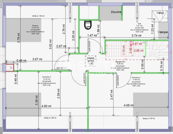 Maison T5 en cours de réno105 m2 garage,terrain.