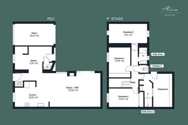 Maison familiale de 120 m2 avec 4 chambres, jardin et garage