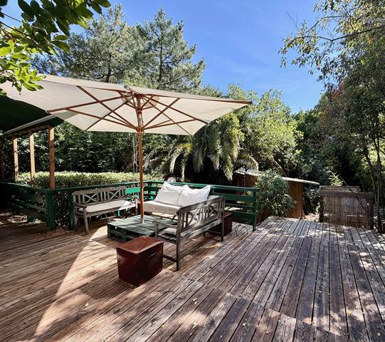 Cap Ferret 44 hectares 2eme ligne, plage du Mimbeau, 5 ravissantes cabanes bois sur terrain de 980 m2
