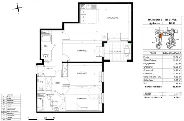 Appartement à vendre 4 pièces 88 m² Le Plessis-Robinson