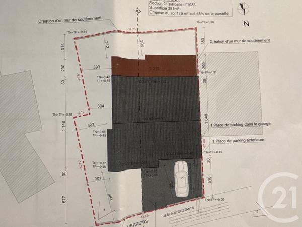 Terrain à vendre  381 m2 FREYMING MERLEBACH - 57