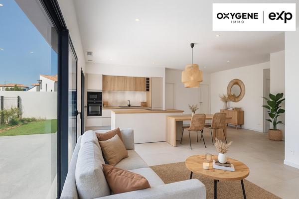 maison moderne de plain pied, 3 chambres, garage et jardin