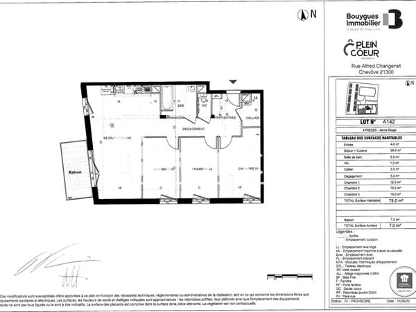 Location Appartement 4 pièces 78 m² - 9 RUE ALFRED CHANGENET Chenove 21300