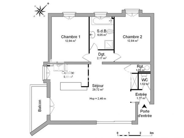 Location Appartement 3 pièces 75.05 m² - 37 RUE DU GATINAIS Melun 77000