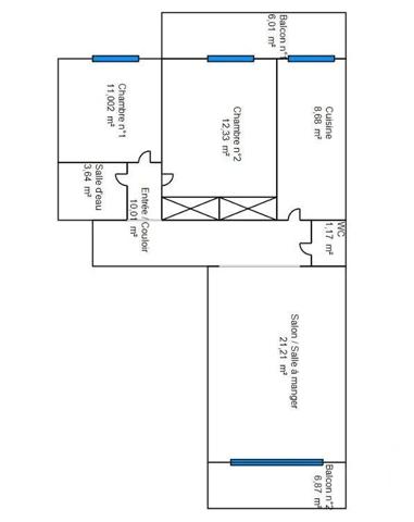 Appartement F3 à vendre  3 pièces - 68,04 m 2   CAGNES SUR MER  - 06