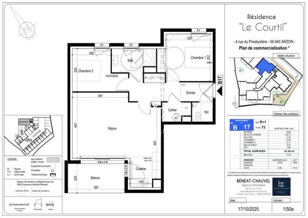 ARZON Appartement 3 pièces 67 m²