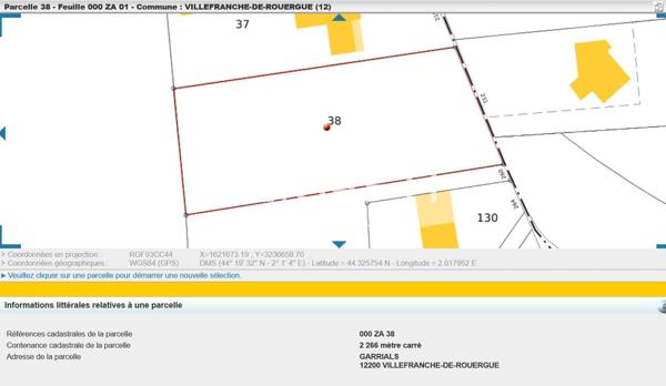Terrain à bâtir de 2266 m² à VILLEFRANCHE de ROUERGUE
