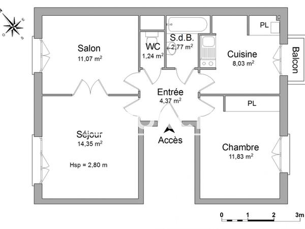 Location Appartement 3 pièces 53.66 m² - 183 BOULEVARD D'HAUSSONVILLE Nancy 54000
