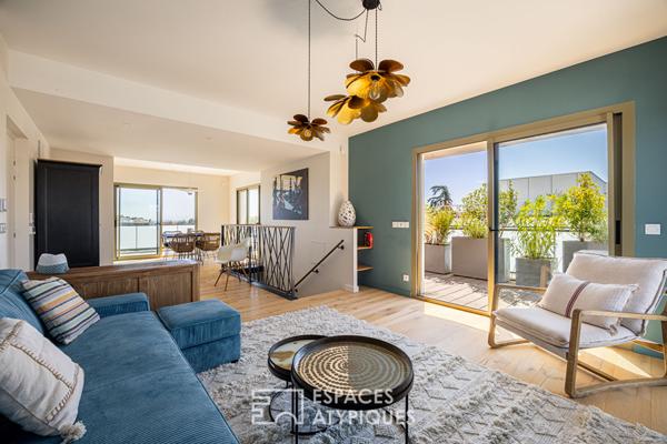 Duplex en dernier étage avec terrasse et vue imprenable sur la basilique Fourvière