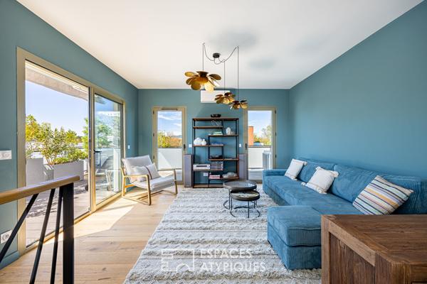 Duplex en dernier étage avec terrasse et vue imprenable sur la basilique Fourvière