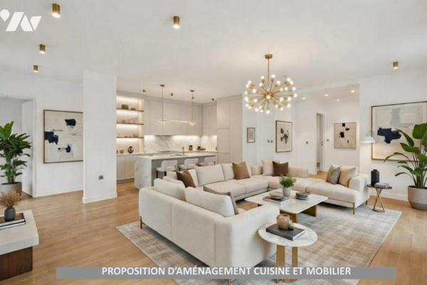 NEUILLY SUR SEINE - ILE DE LA JATTE - 5 PIECES 110 M². TERRASSE 7 M². ETAGE ELEVE.