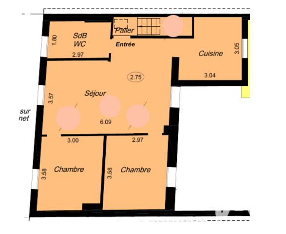 Appartement à vendre 3 pièces 61 m² Romainville