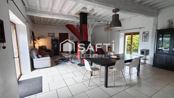 LONGÈRE DE CHARME 1840 – 204 m² – DPE C – TERRAIN 1 125 m² – COUDRES (27220)