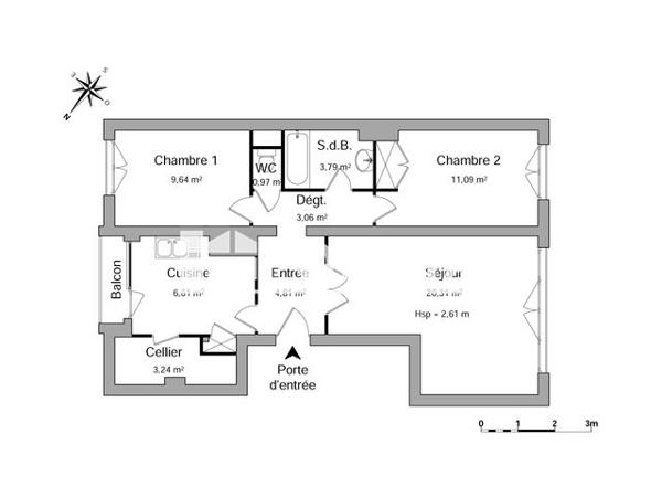 Location Appartement 3 pièces 64.36 m² - 4 CHEMIN DE LA CHARTREUSE Toulon 83000