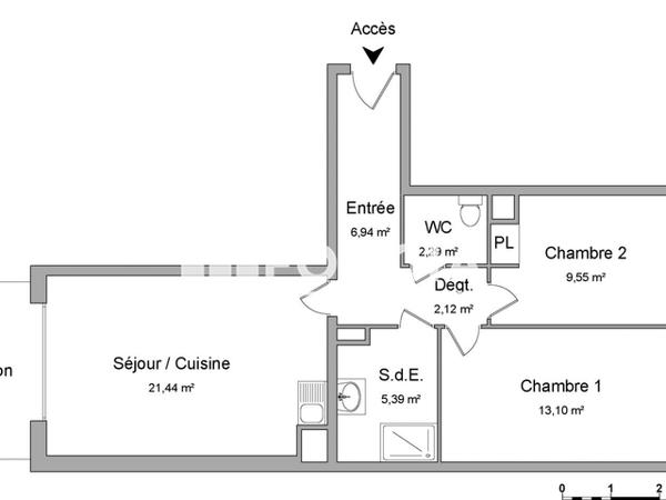 Location Appartement 3 pièces 60.83 m² - LES MUSES Strasbourg 67100