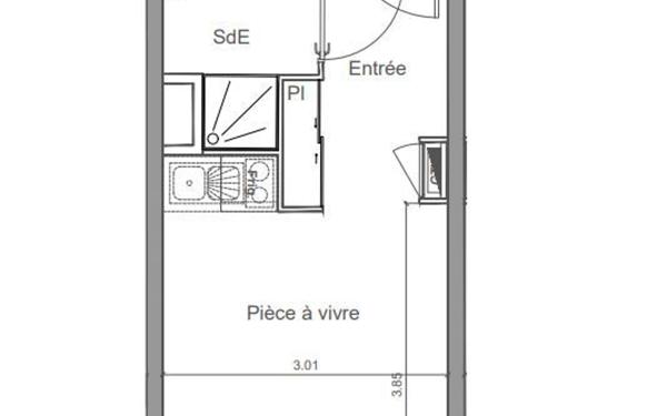 Appartement à vendre    1 pièce • 19,71 m2 Saint-Jean-de-la-Ruelle