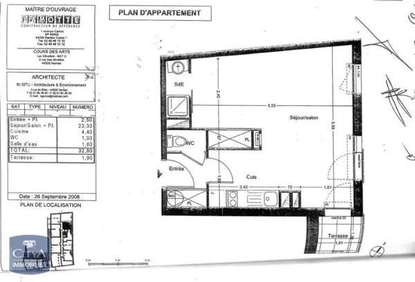 Appartement à louer 2 pièces 32.8m²