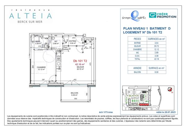 T2 NEUF – SPÉCIAL INVESTISSEURS – À 100 m de la PLAGE – VUE MER - Résidence ALTEIA (Berck-sur-Mer)